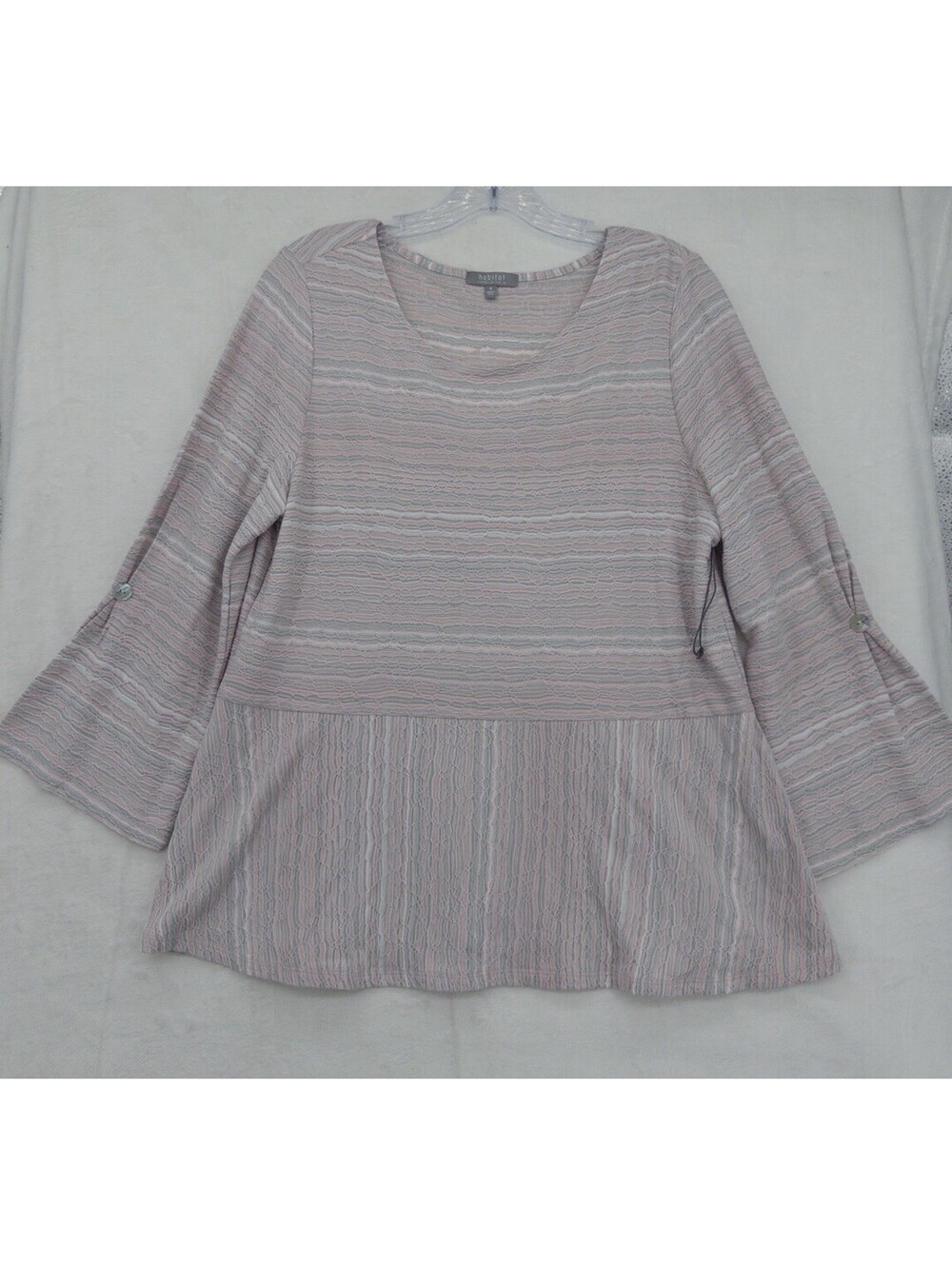Habitat Clothes To Live In Top Medium Pink Bell Sleeve Artsy Lagenlook Womens